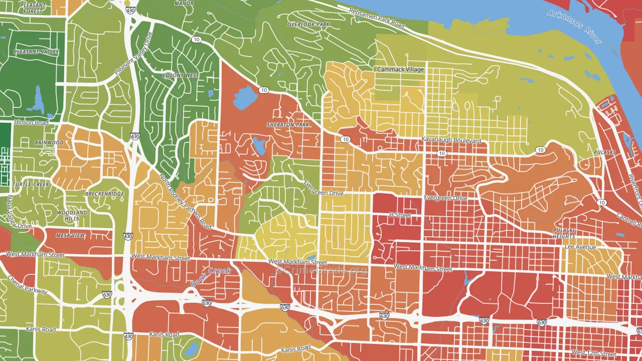 Midtown, Little Rock, AR Map of Burglary Rates
