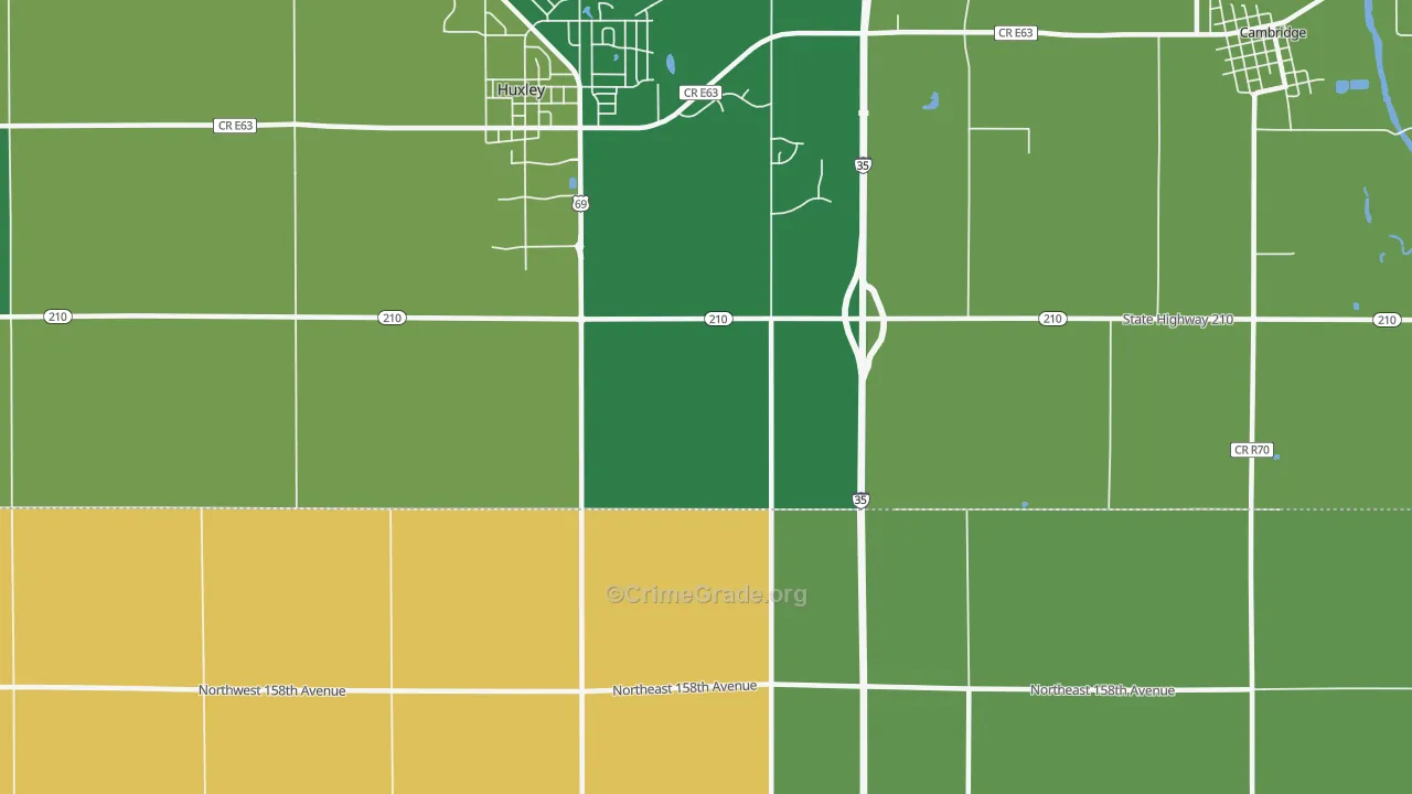Midvale, IA Map of Burglary Rates