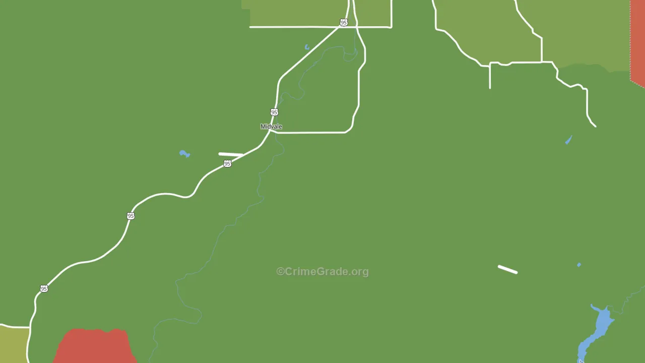 Midvale, ID Map of Burglary Rates