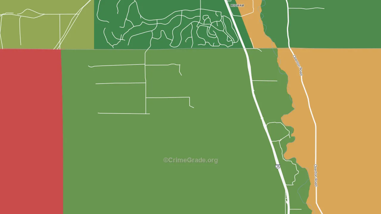 Midway, CO Map of Burglary Rates