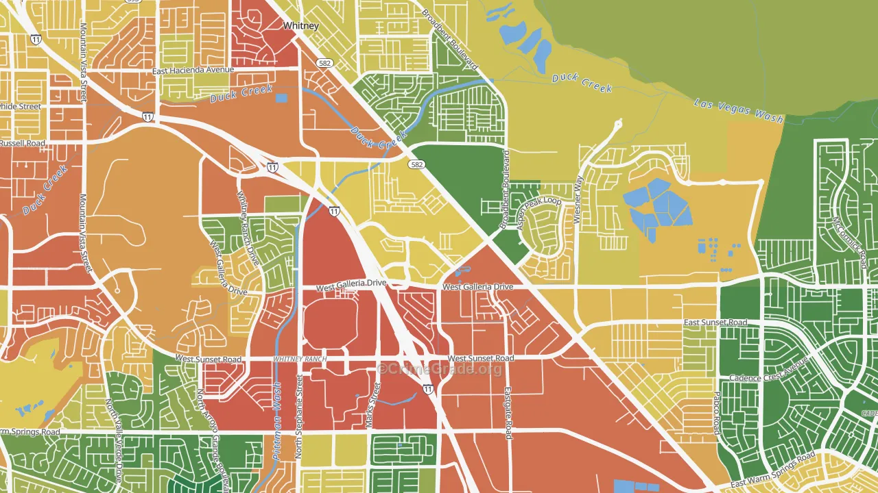 Midway, Henderson, NV Map of Burglary Rates