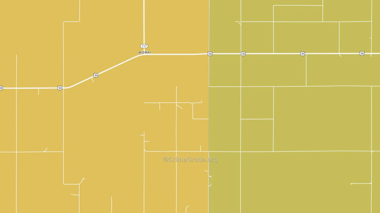 Midway, KS Map of Burglary Rates