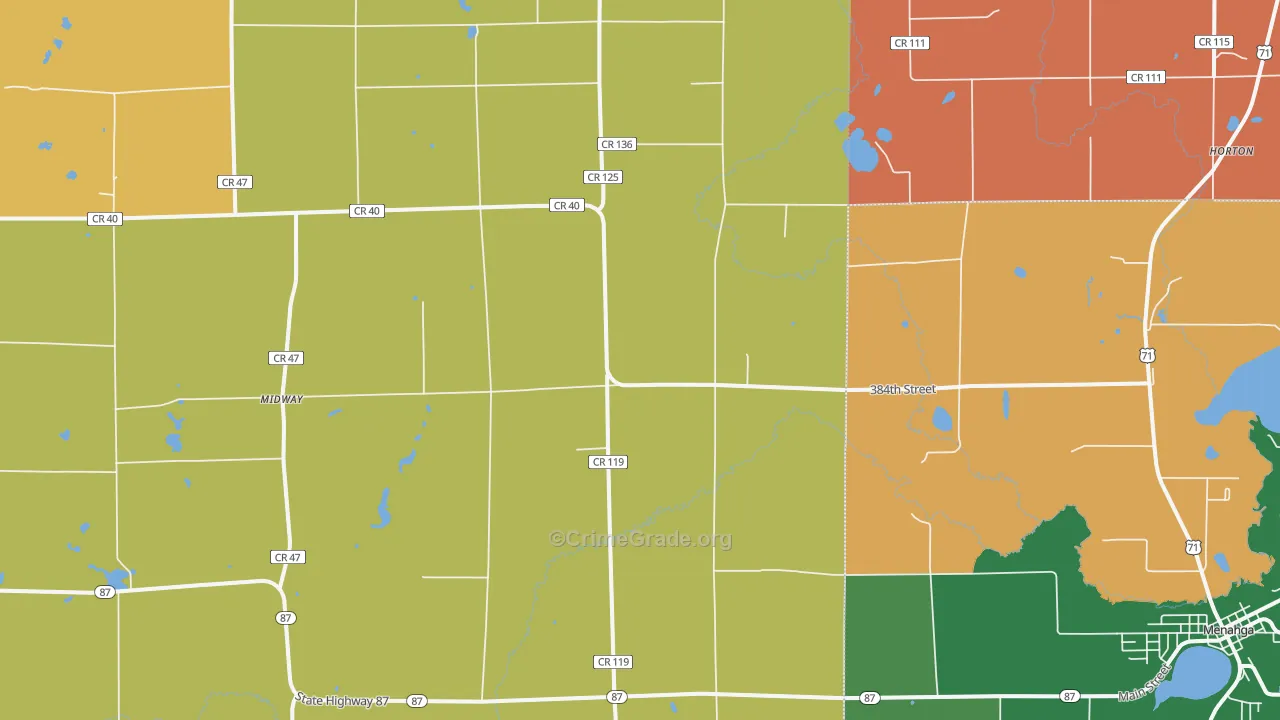 Midway, MN Map of Burglary Rates