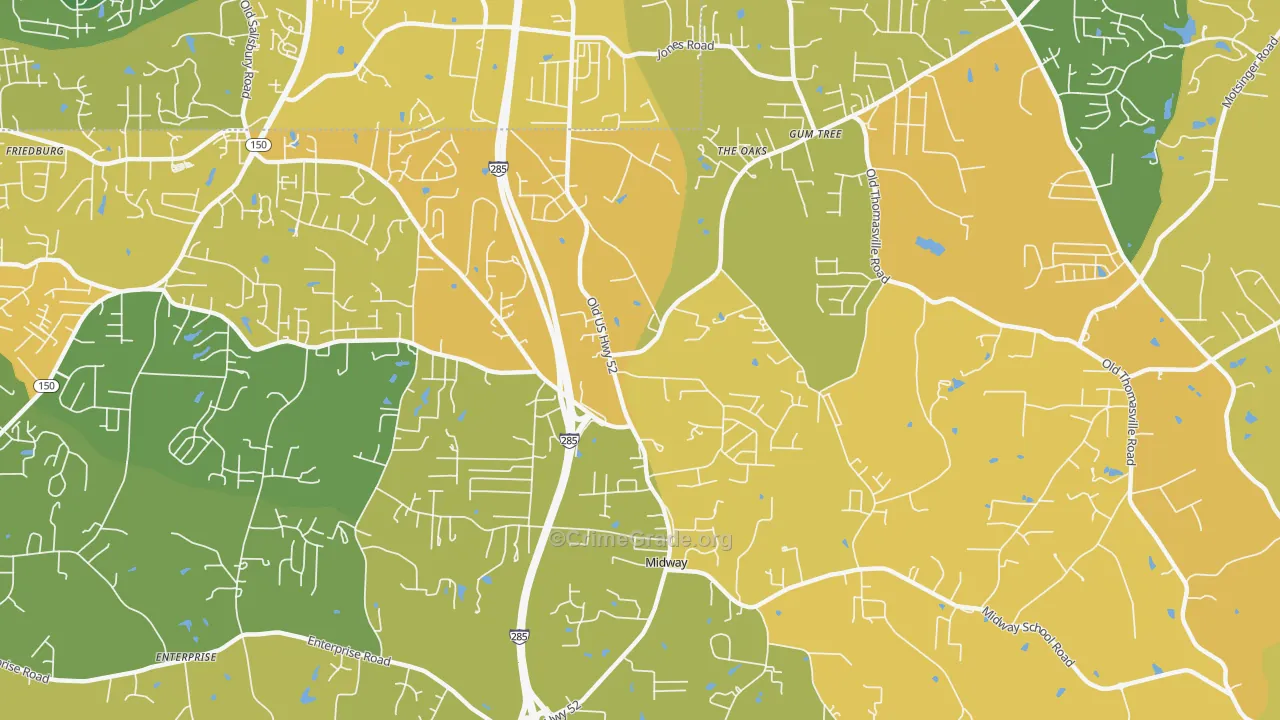 Midway, NC Map of Burglary Rates