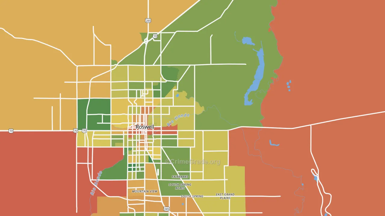 Midway, NM Map of Burglary Rates