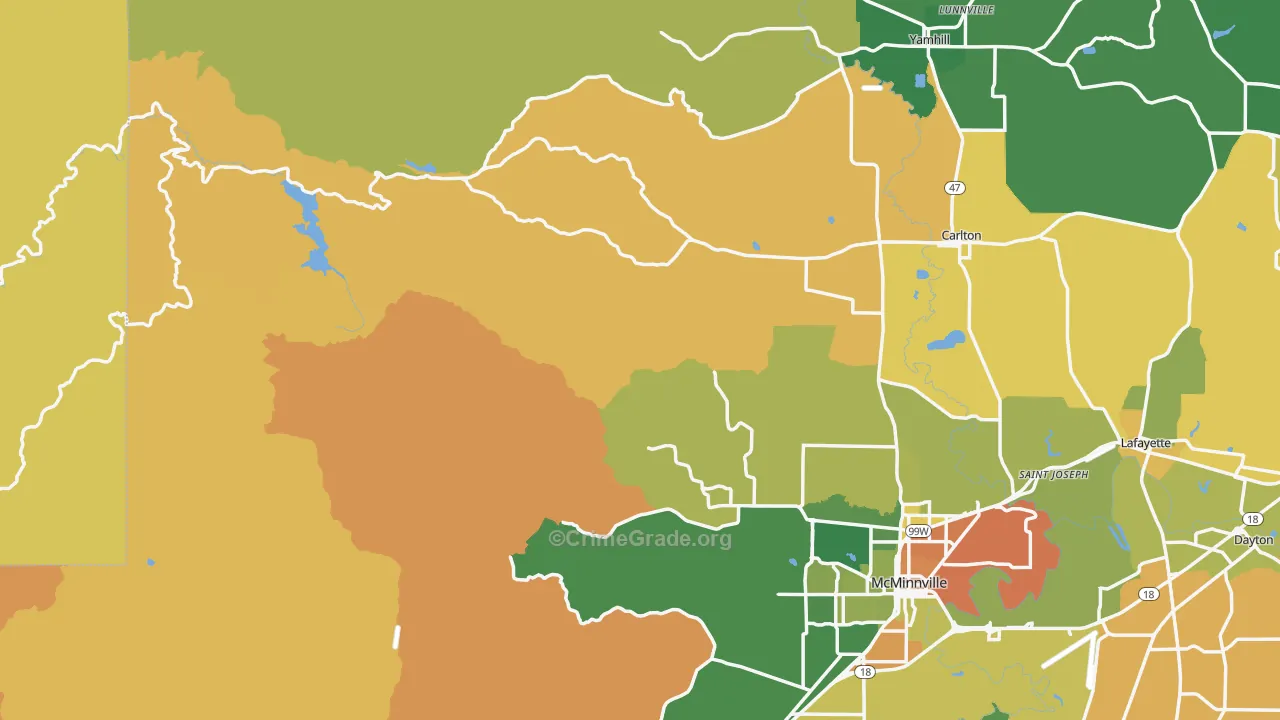 Midway, OR Map of Burglary Rates