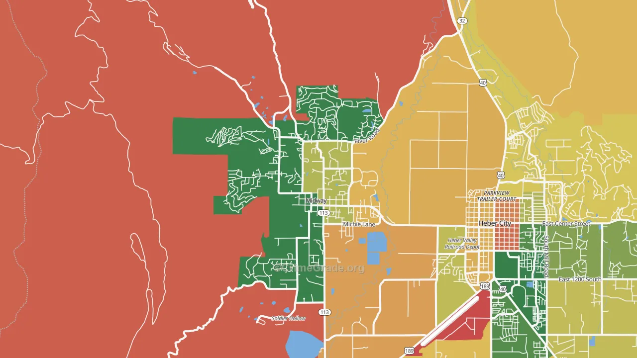 Midway, UT Map of Burglary Rates