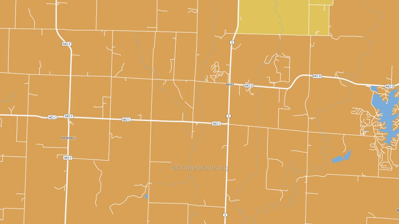 Mike, MO Map of Burglary Rates