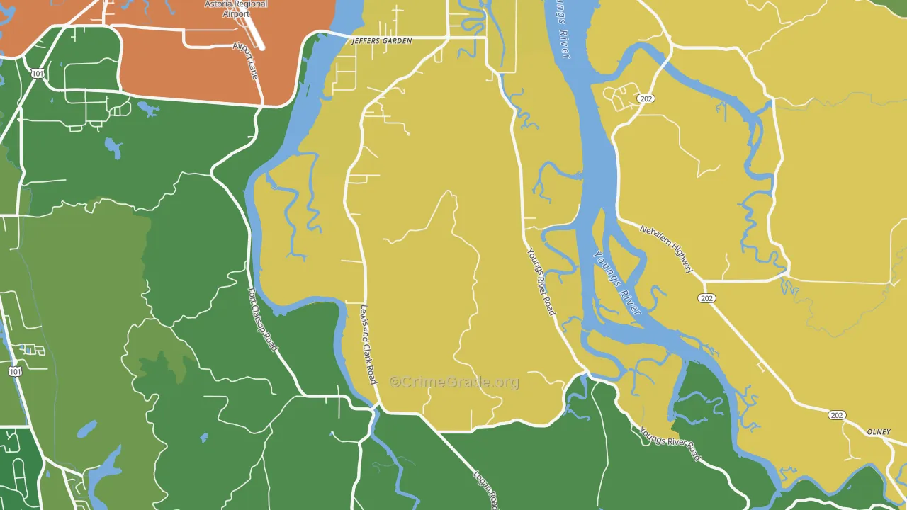 Miles Crossing, OR Map of Burglary Rates