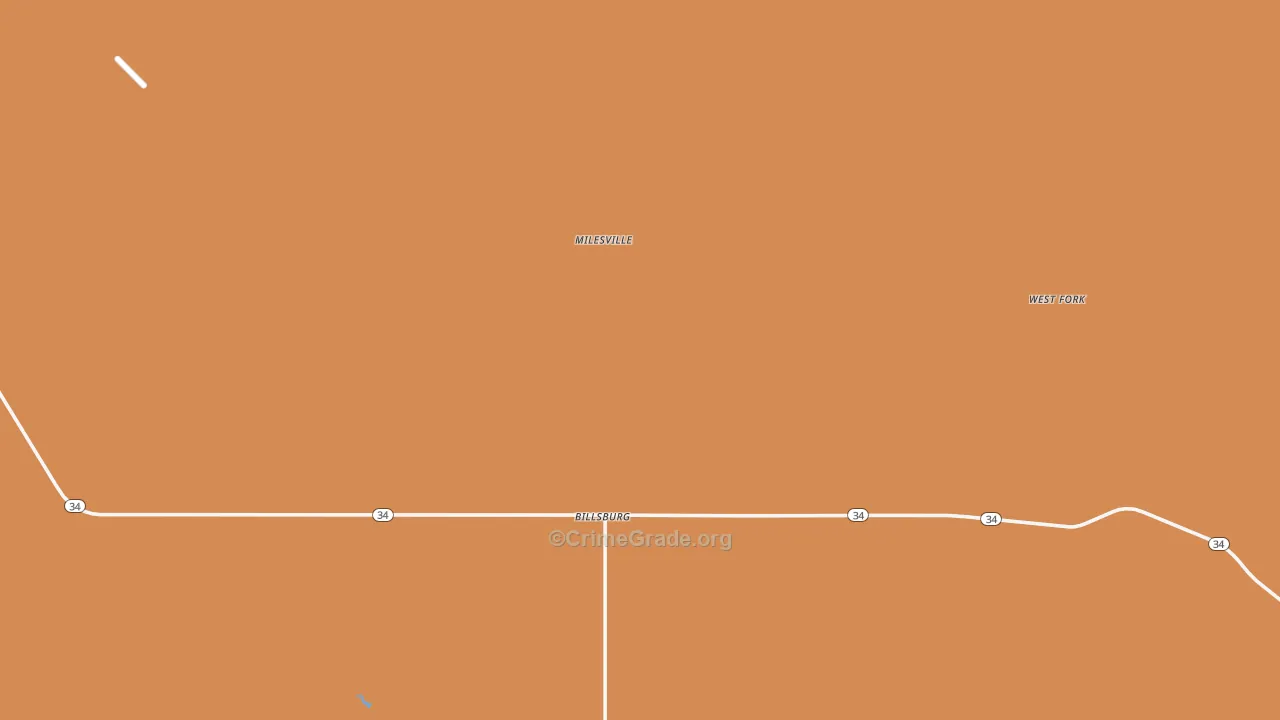 Milesville, SD Map of Burglary Rates