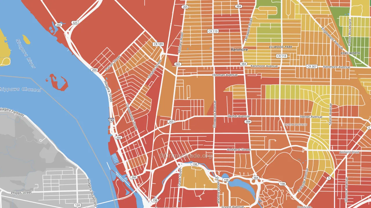 Military, Buffalo, NY Map of Burglary Rates