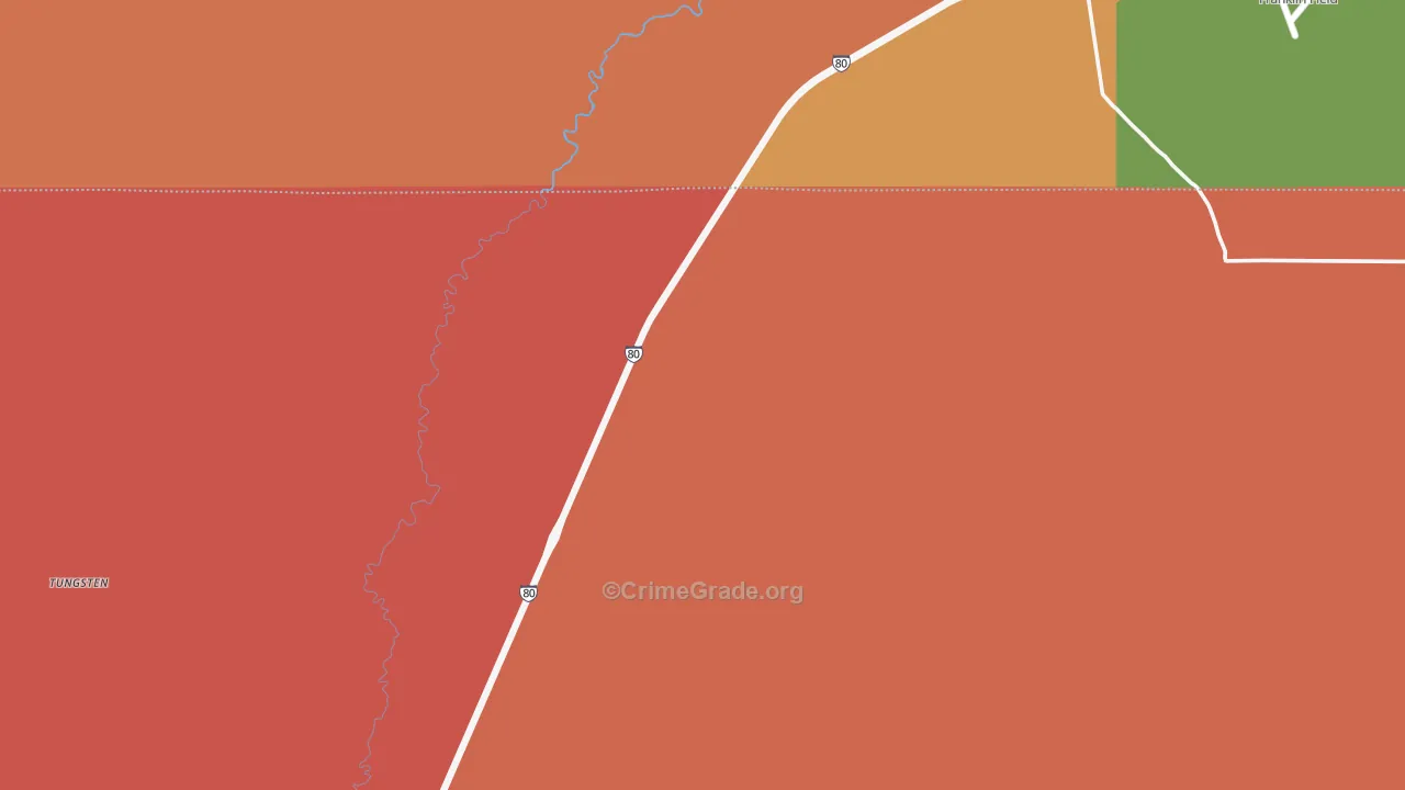 Mill City, NV Map of Burglary Rates