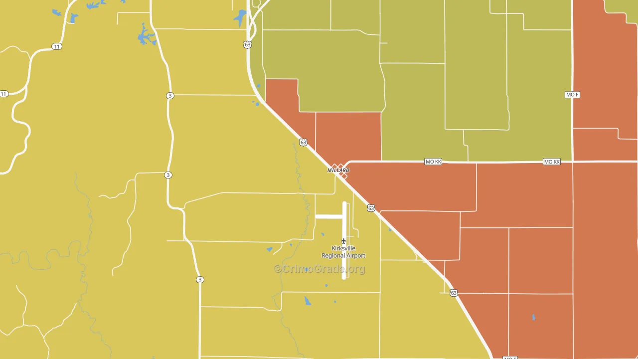 Millard, MO Map of Burglary Rates