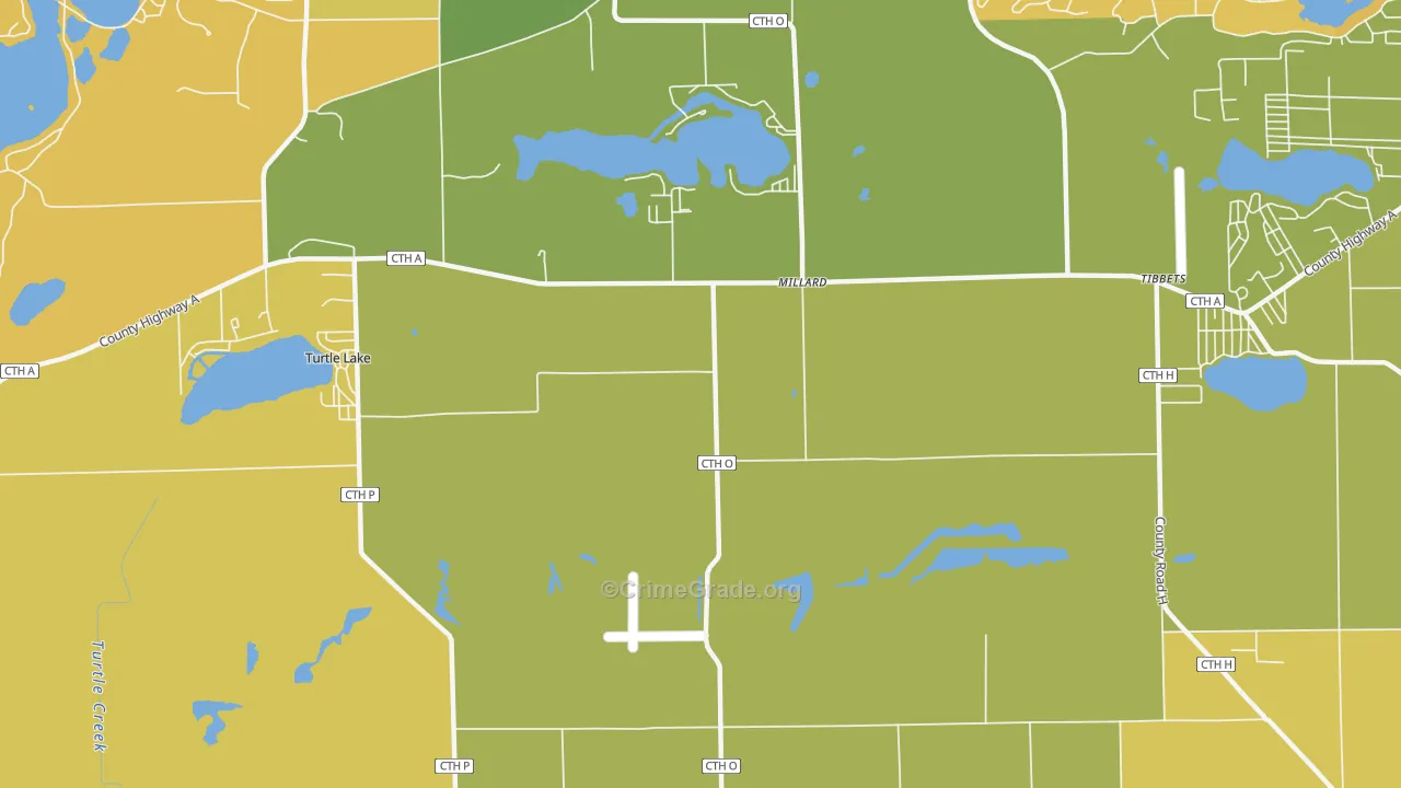 Millard, WI Map of Burglary Rates