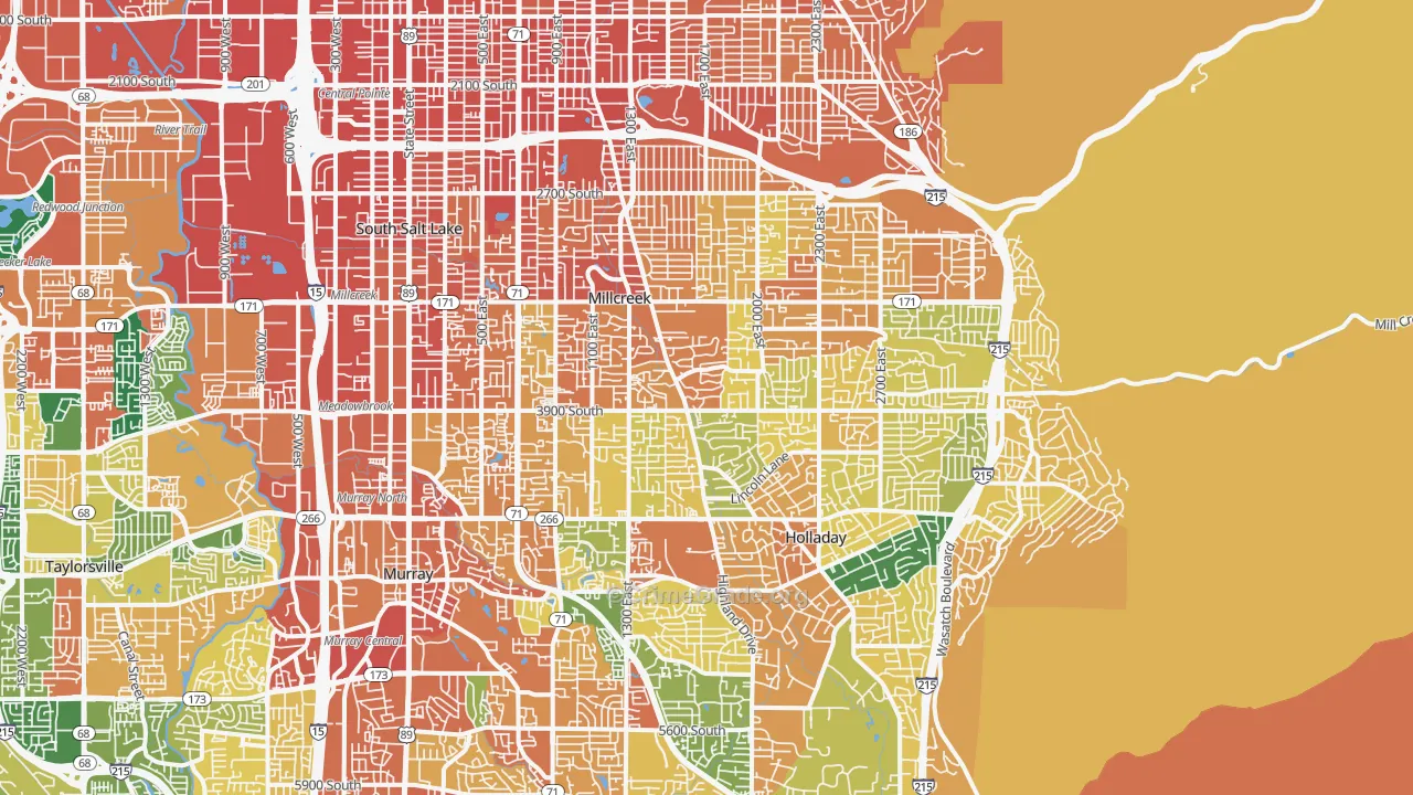 Millcreek, Salt Lake City, UT Map of Burglary Rates