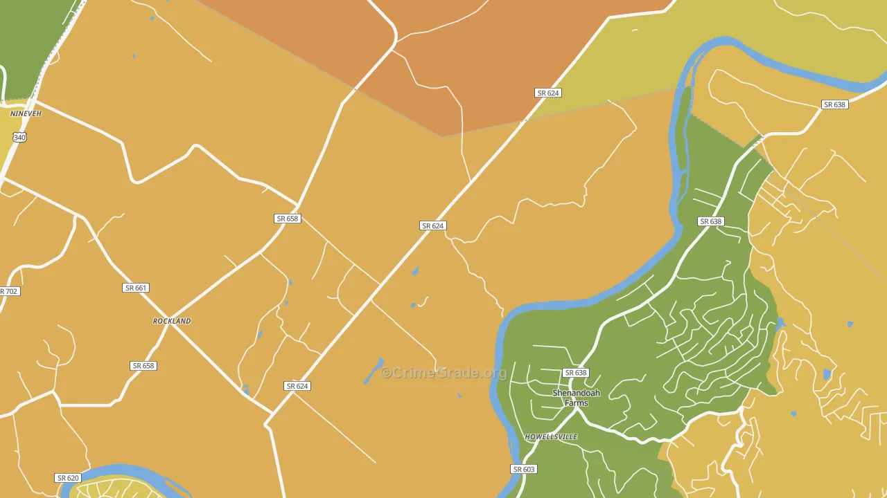 Milldale, VA Map of Burglary Rates