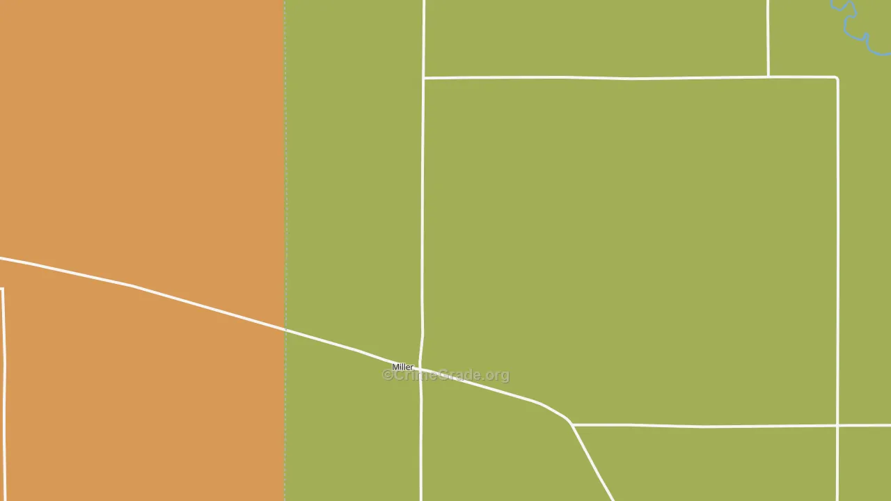 Miller, NE Map of Burglary Rates