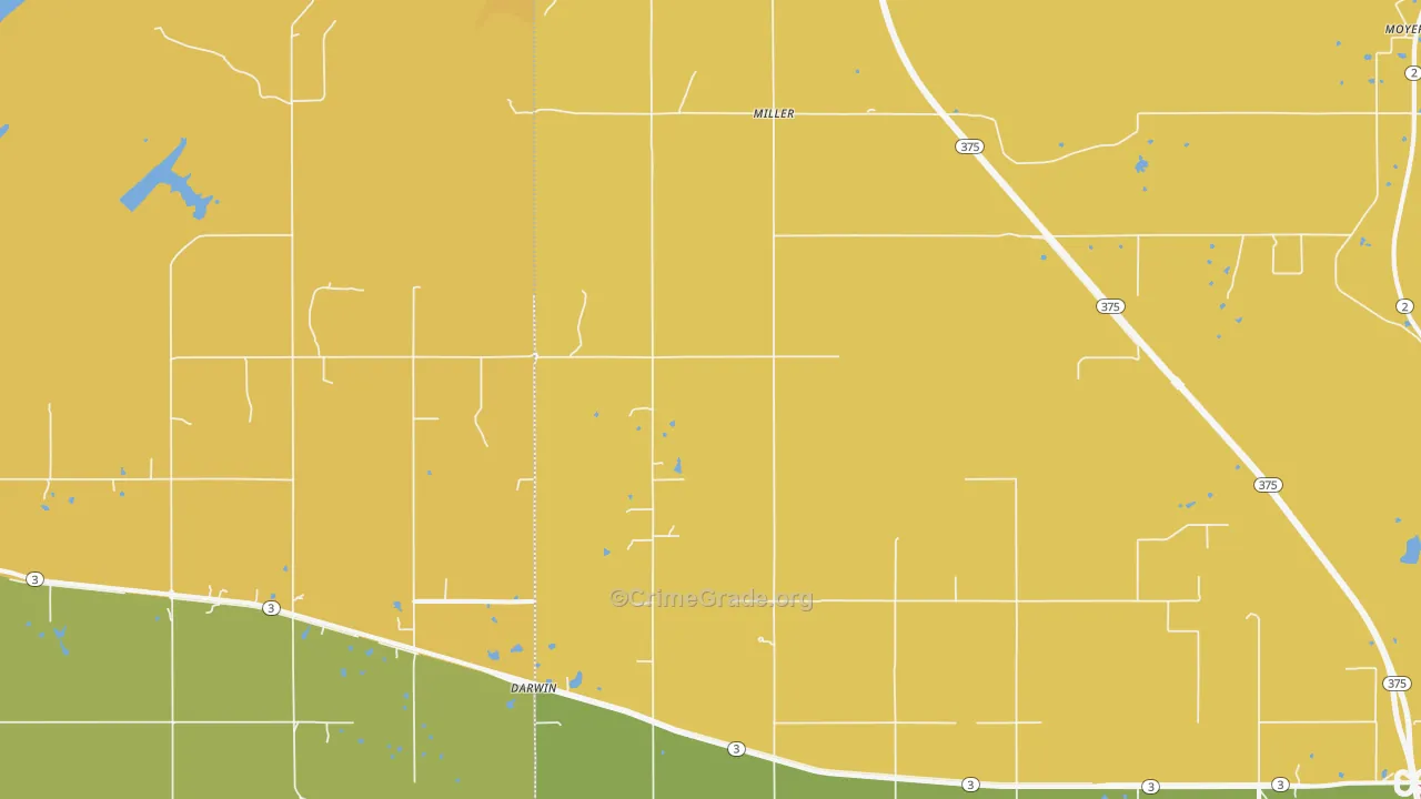 Miller, OK Map of Burglary Rates