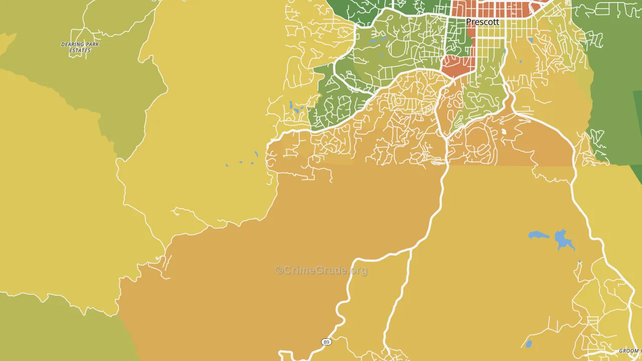 Miller Valley, AZ Map of Burglary Rates