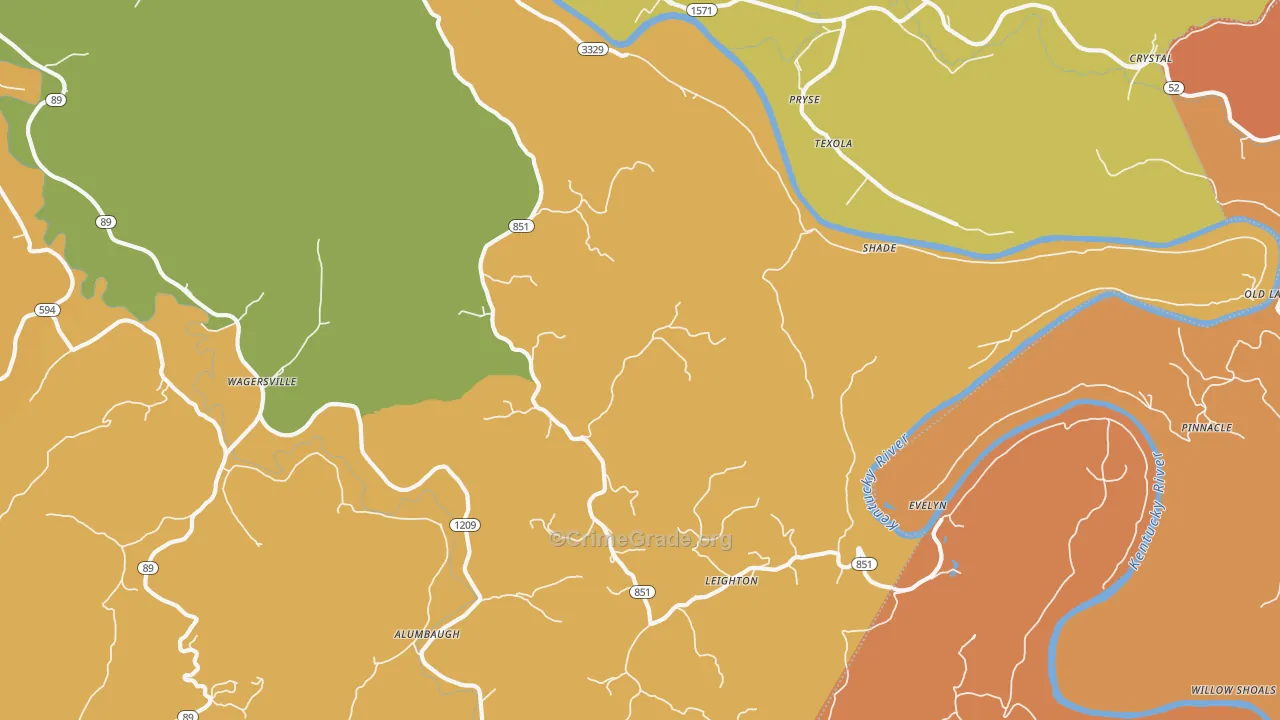 Millers Creek, KY Map of Burglary Rates