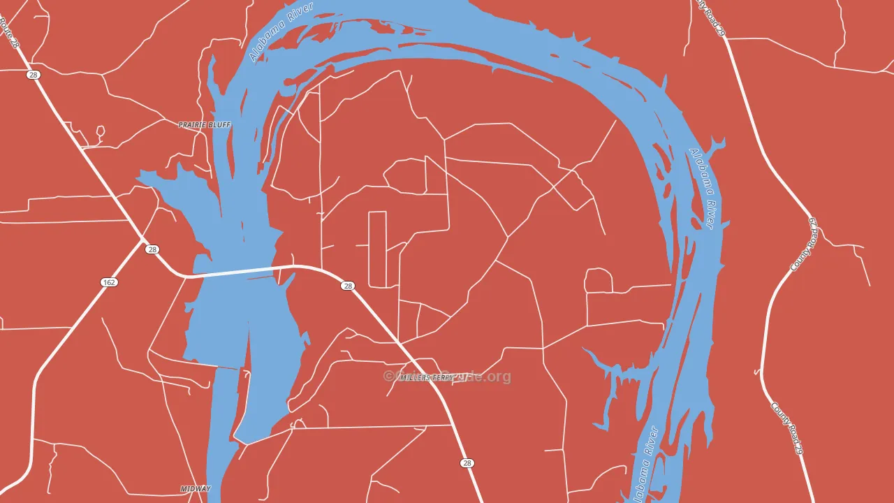 Millers Ferry, AL Map of Burglary Rates