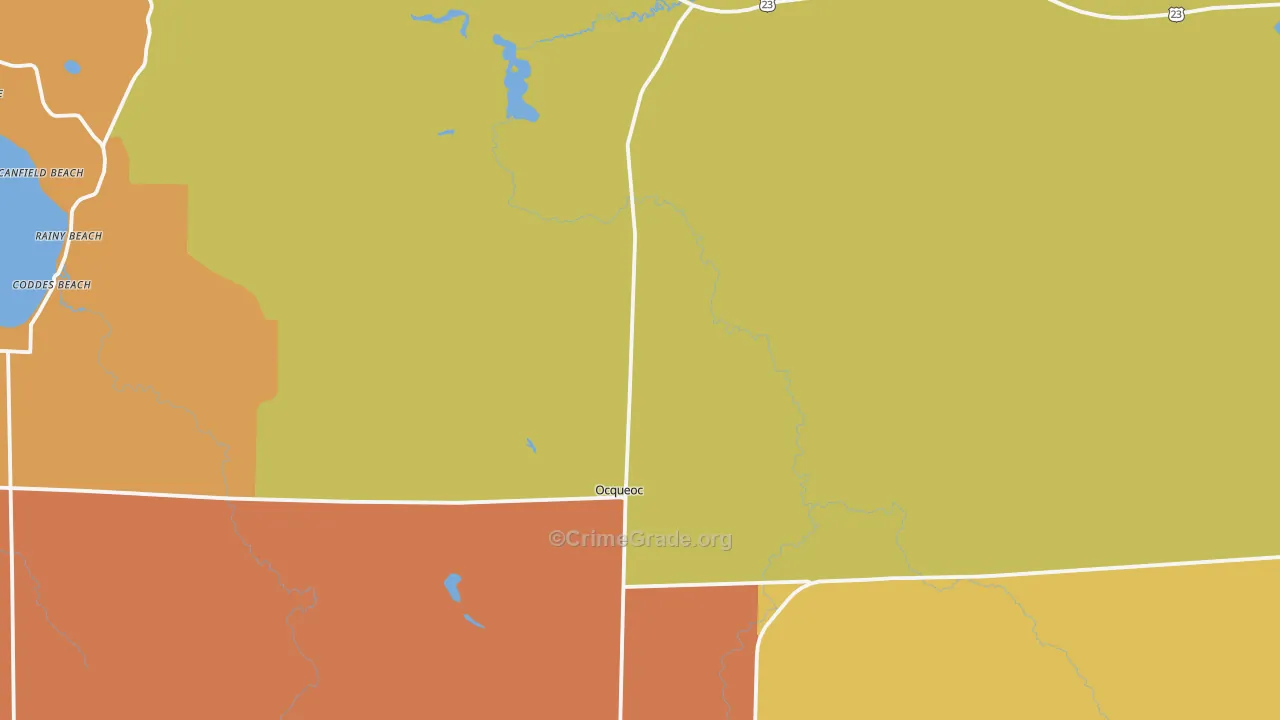 Millersburg, MI Map of Burglary Rates