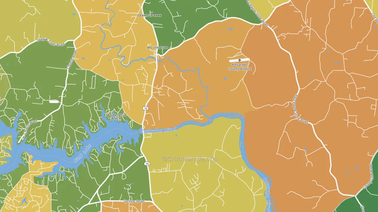 Millersville, NC Map of Burglary Rates