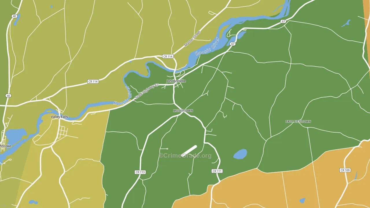 Millertown, NY Map of Burglary Rates