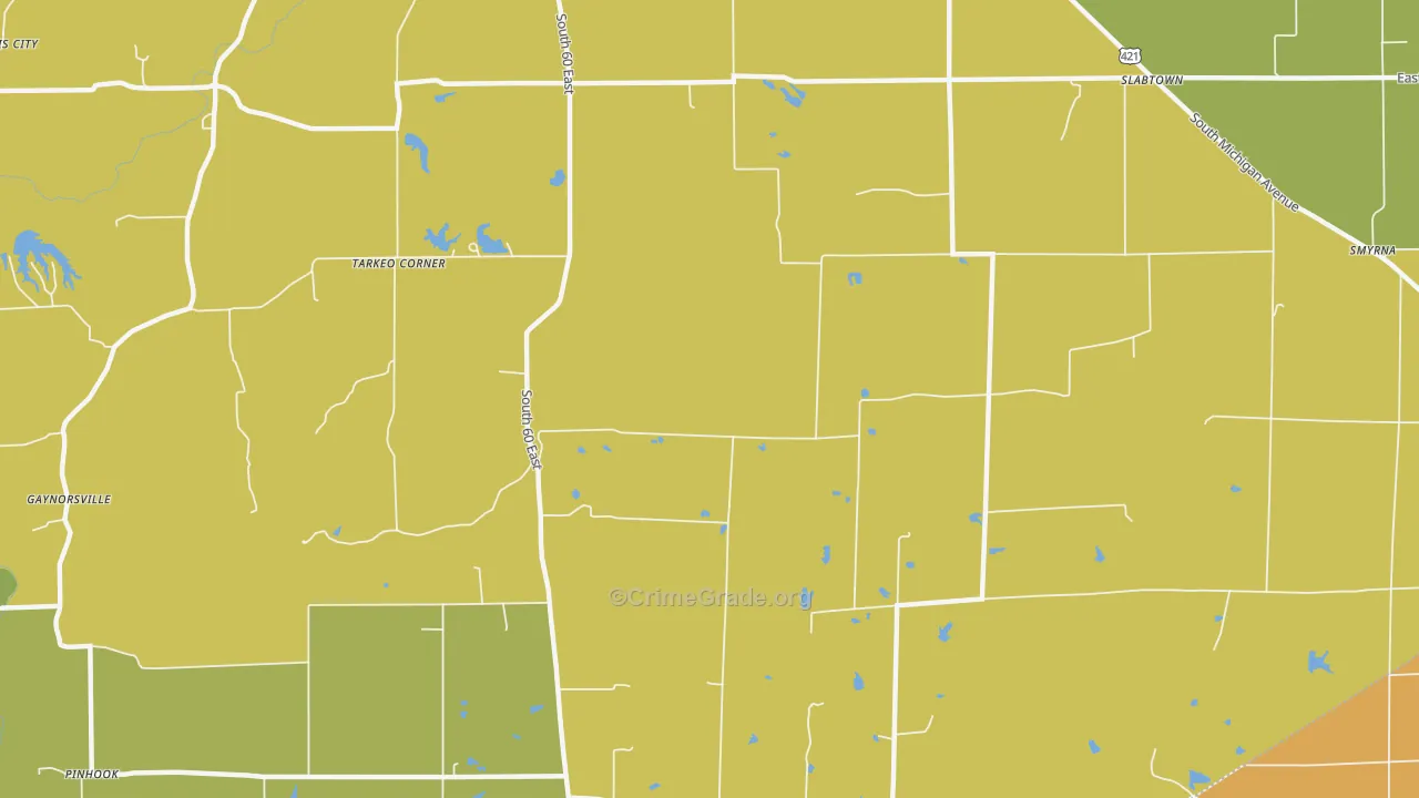 Millhousen, IN Map of Burglary Rates