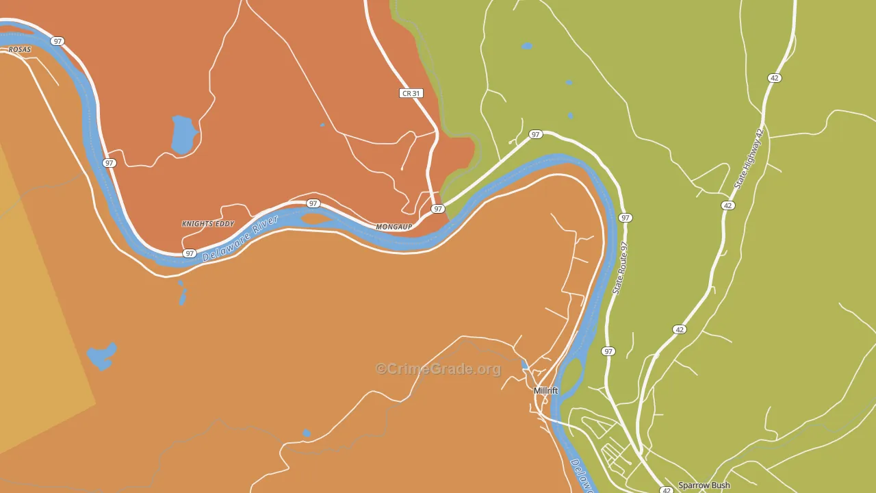 Millrift, PA Map of Burglary Rates