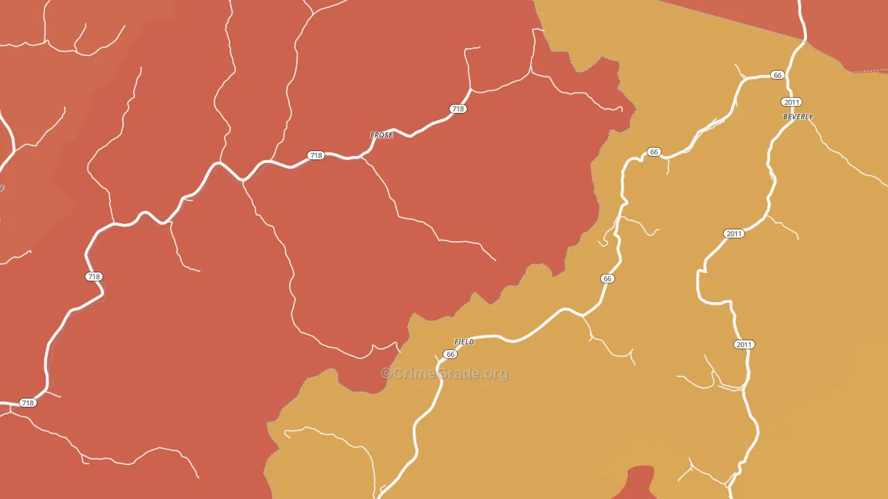 Mills, KY Map of Burglary Rates