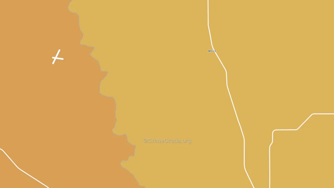 Mills, NM Map of Burglary Rates