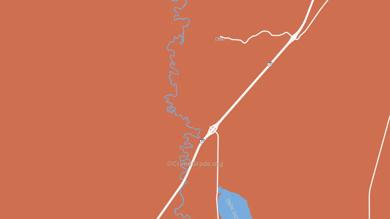 Mills, UT Map of Burglary Rates