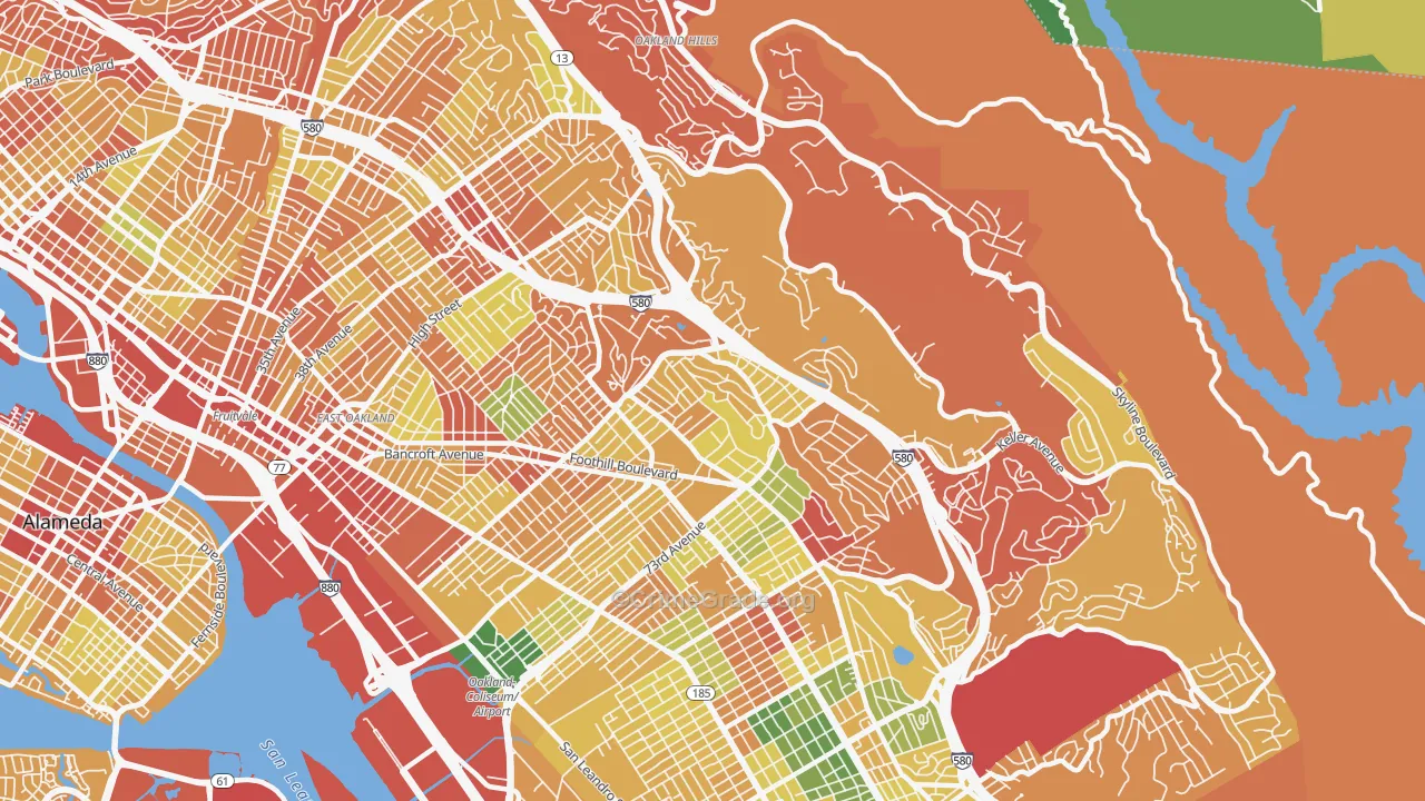 Millsmont, Oakland, CA Map of Burglary Rates