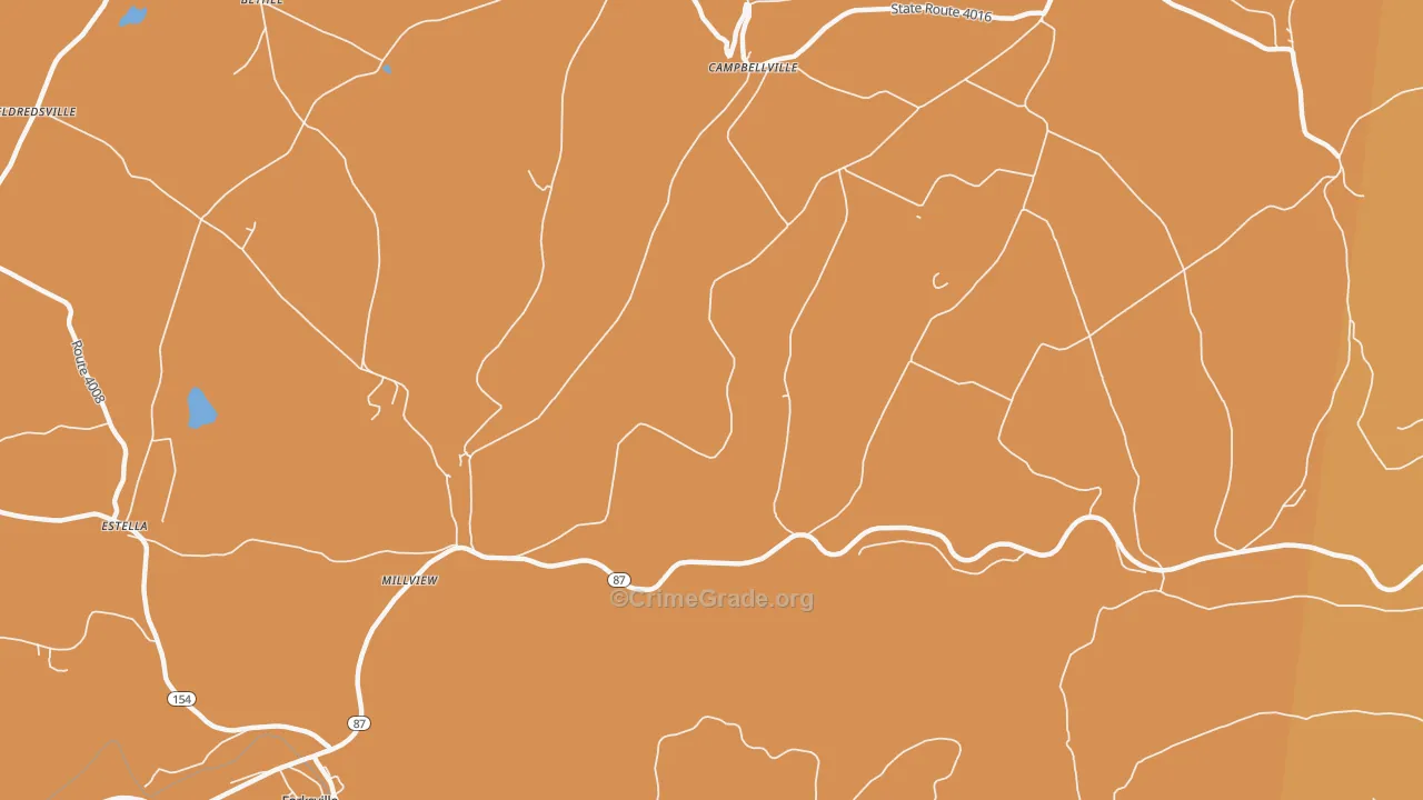 Millview, PA Map of Burglary Rates