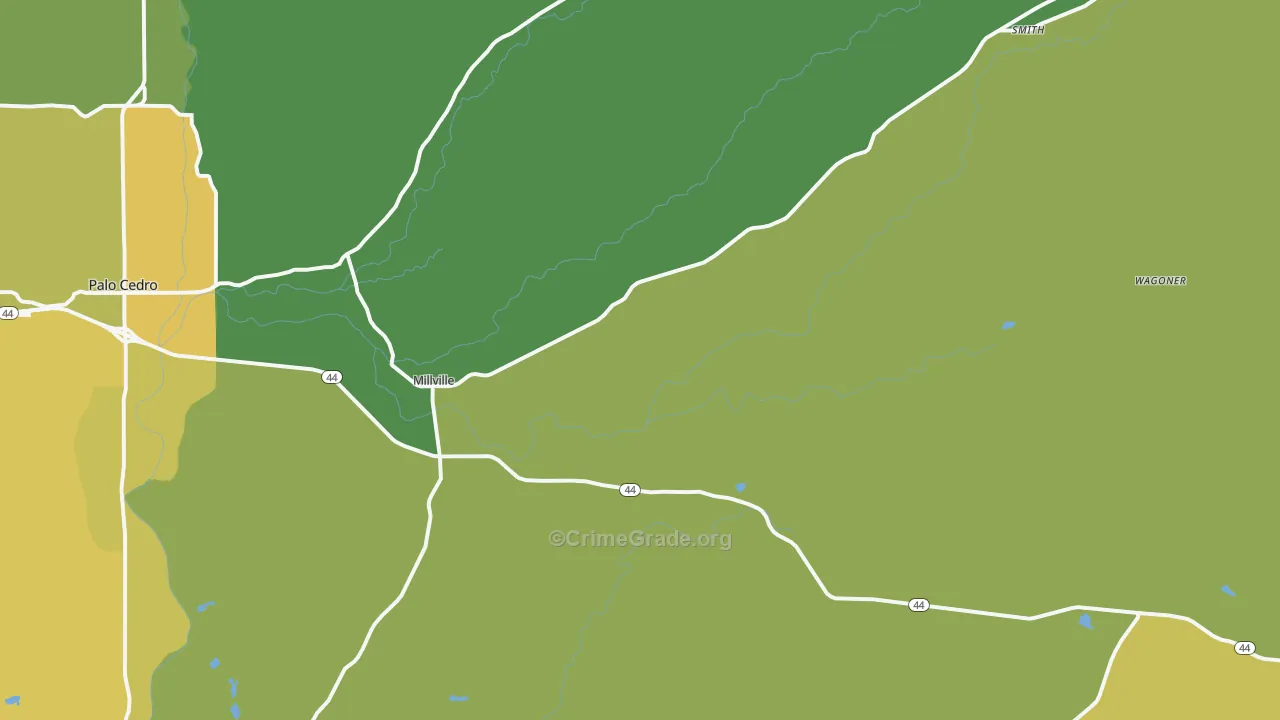 Millville, CA Map of Burglary Rates