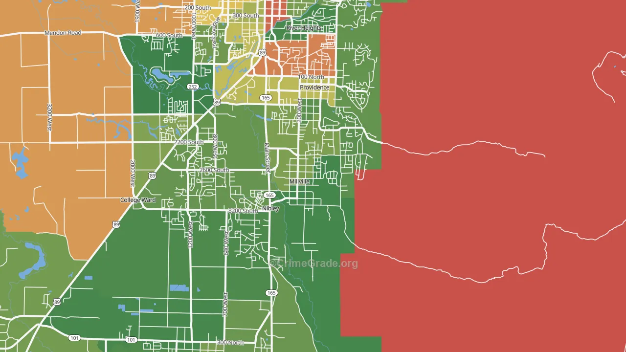Millville, UT Map of Burglary Rates