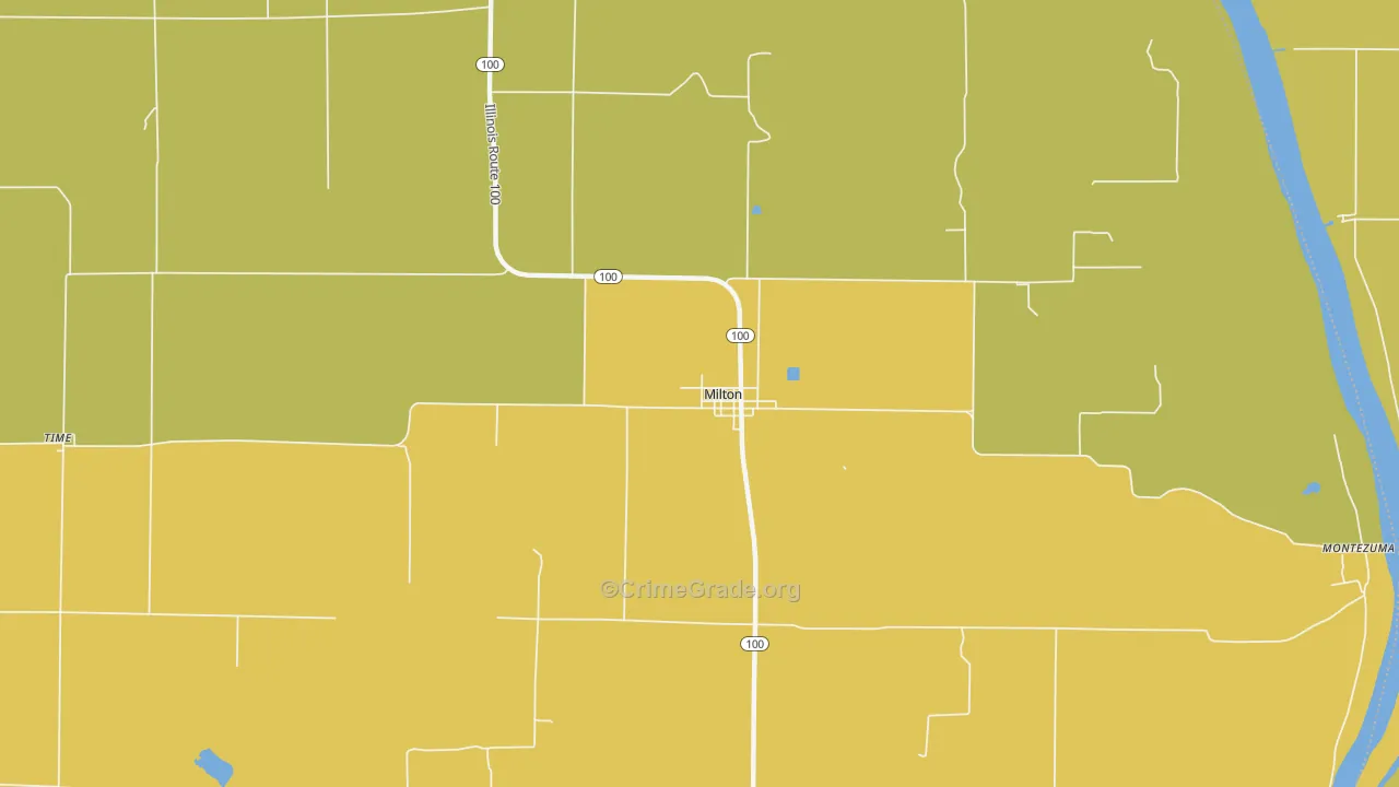 Milton, IL Map of Burglary Rates