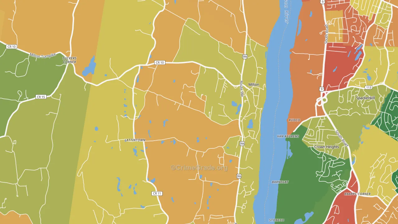 Milton, NY Map of Burglary Rates