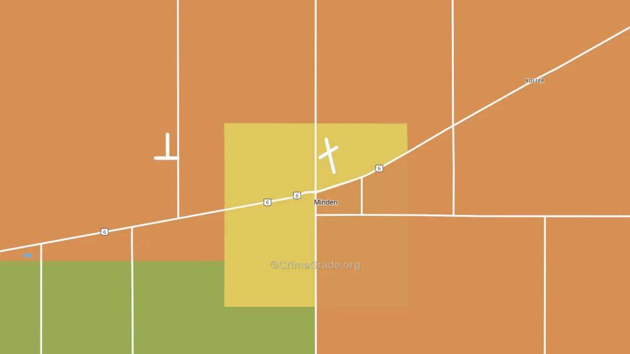 Minden, NE Map of Burglary Rates
