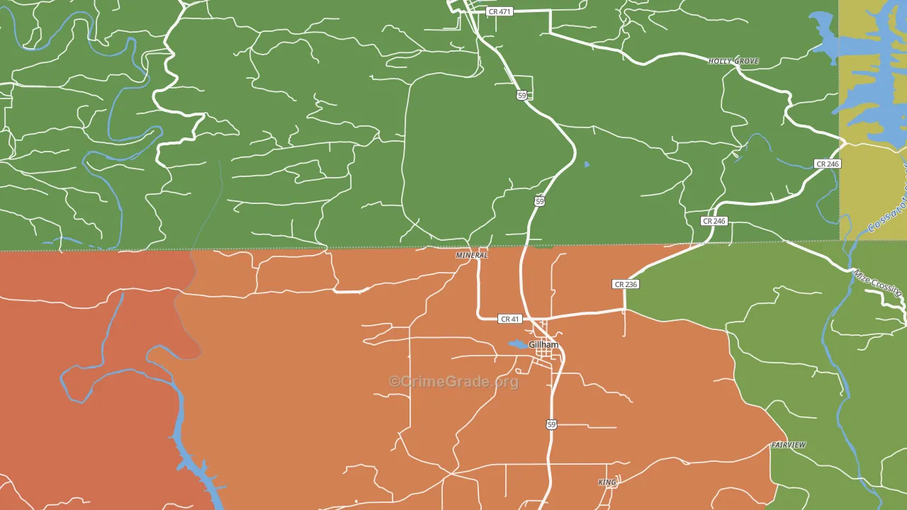 Mineral, AR Map of Burglary Rates
