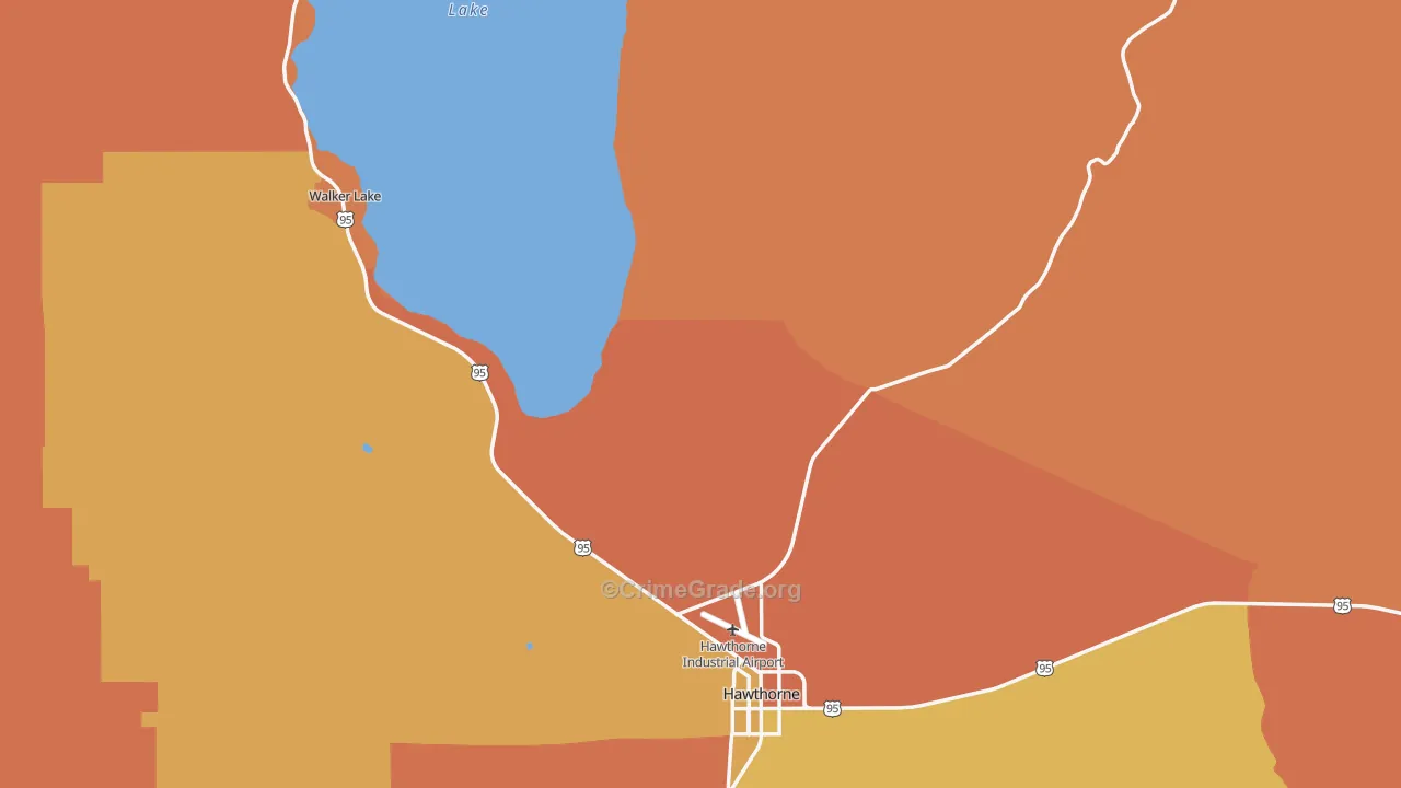Mineral County, NV Map of Burglary Rates