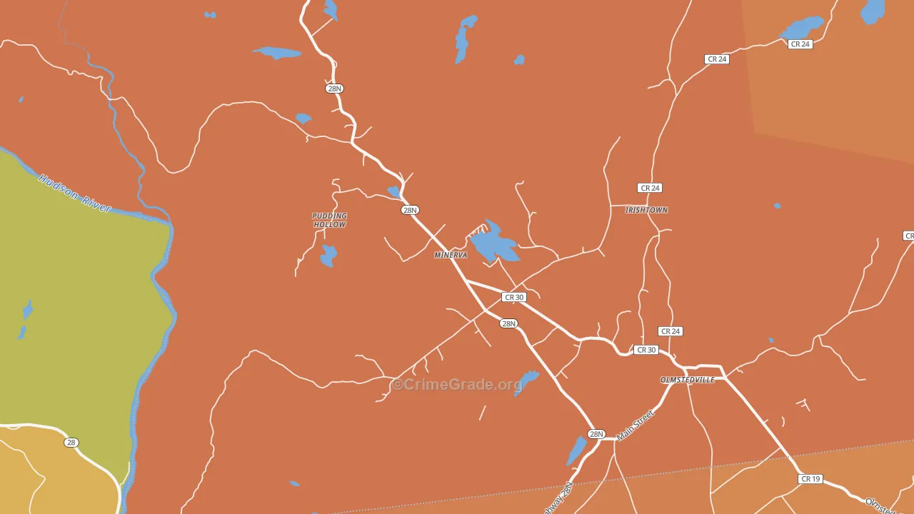 Minerva, NY Map of Burglary Rates