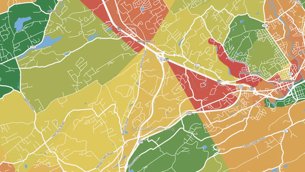 Minisink Hills, PA Map of Burglary Rates