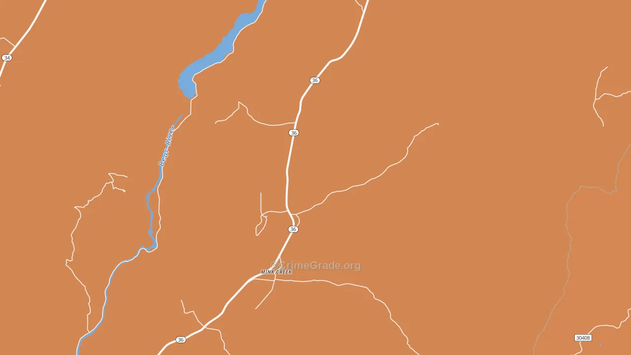 Mink Creek, ID Map of Burglary Rates