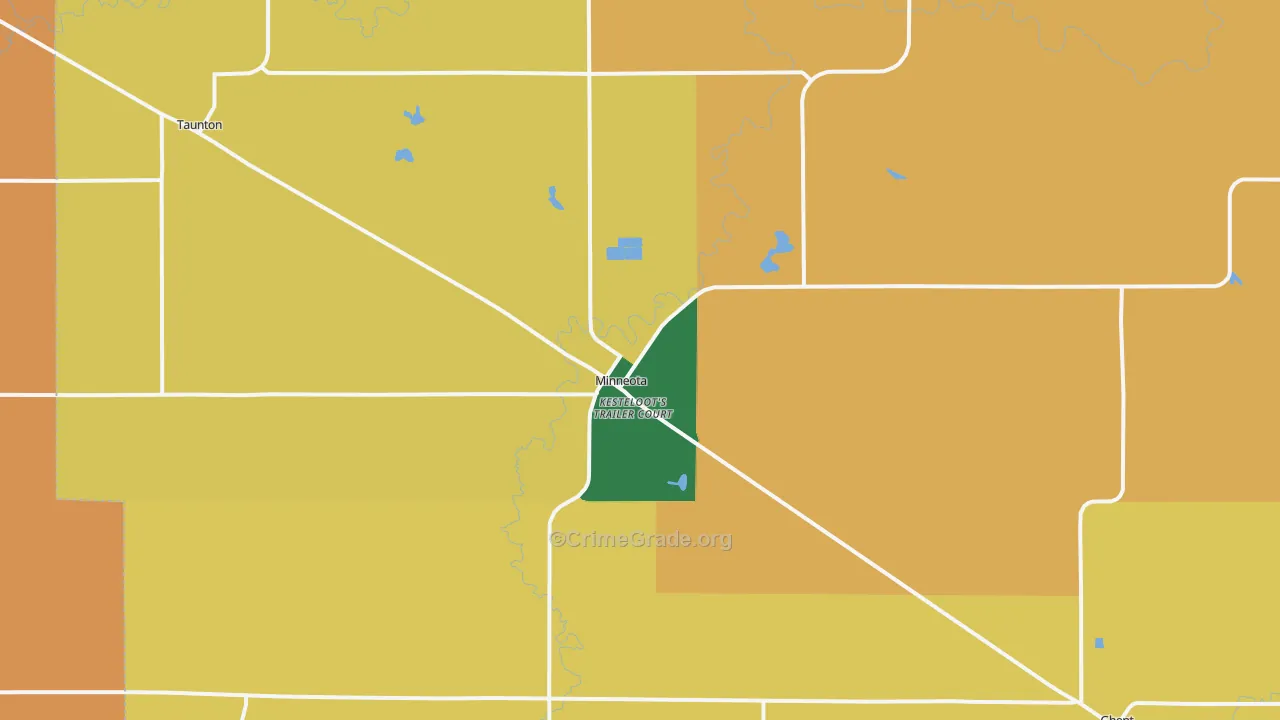 Minneota, MN Map of Burglary Rates