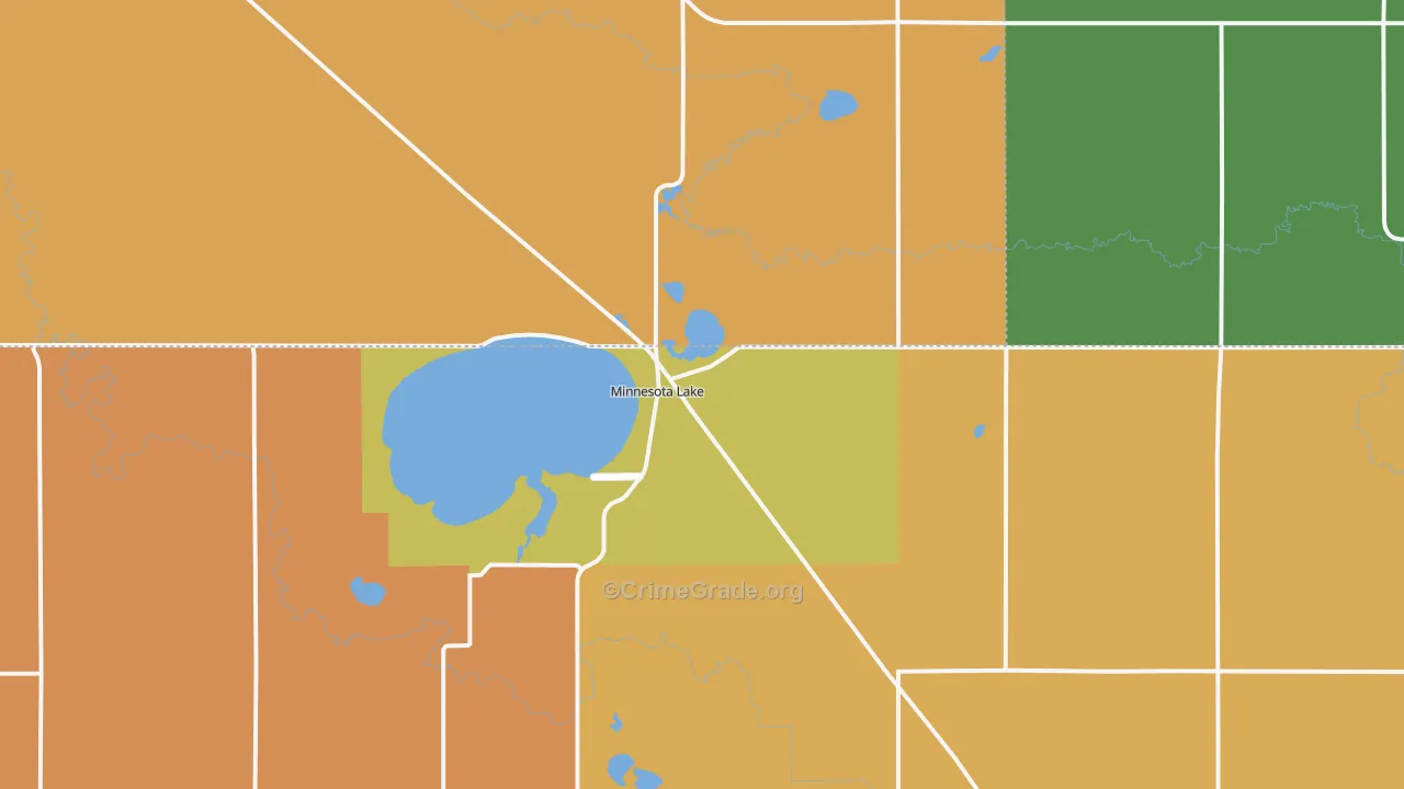 Minnesota Lake, MN Map of Burglary Rates