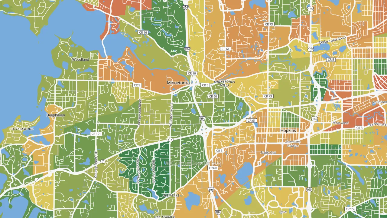 Minnetonka, MN Map of Burglary Rates