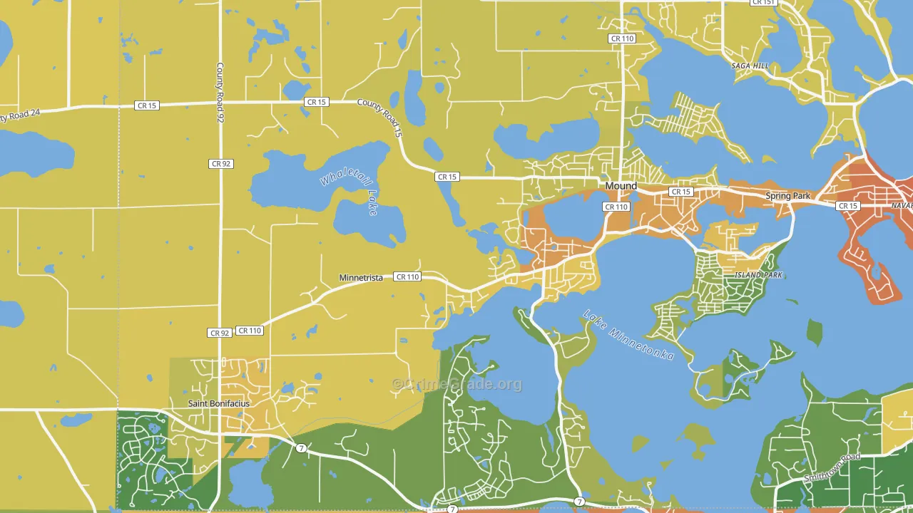 Minnetrista, MN Map of Burglary Rates