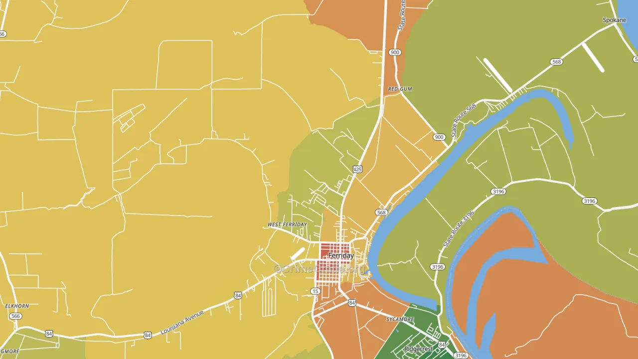 Minorca, LA Map of Burglary Rates